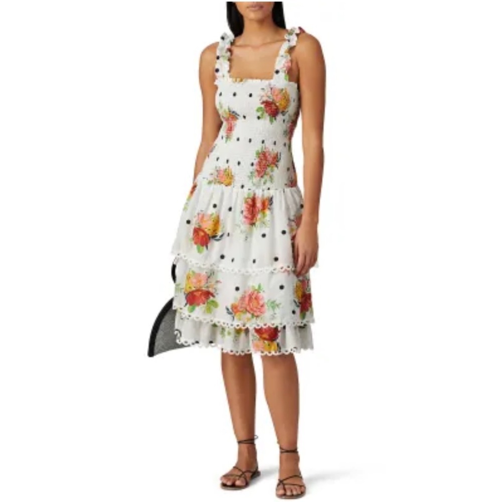 Farm Rio Nanaju Polka dot midi dress